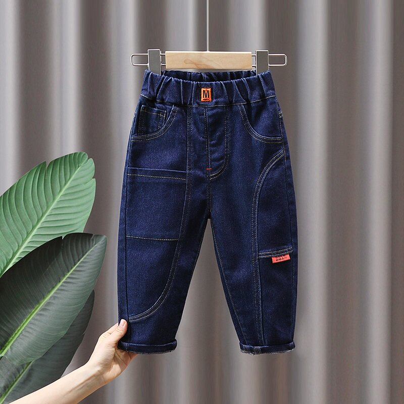 Boy Jeans Spring Autumn 2022 New Middle Boy Spring Clothes Boy Tide Handsome Boy Pants Spring style Children's pants Spring Festival