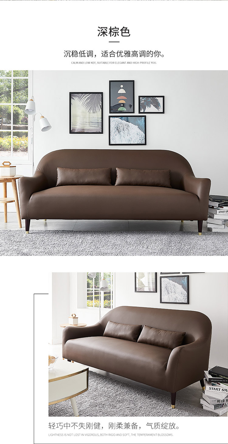 Bắc Âu đen retro nhà đôi da ba người sofa da màu xanh kết hợp căn hộ nhỏ đơn giản hiện đại - Ghế sô pha sofa giường thông minh