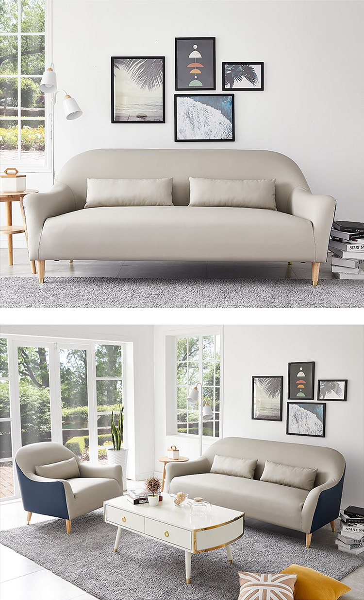 Bắc Âu đen retro nhà đôi da ba người sofa da màu xanh kết hợp căn hộ nhỏ đơn giản hiện đại - Ghế sô pha sofa giường thông minh