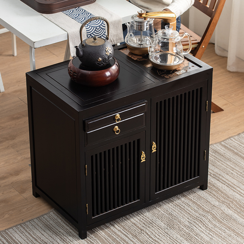 Rosewood natural Ugin stone tea cabinet mobile tea table household small tea table kettle integrated tea cart sideboard side cabinet