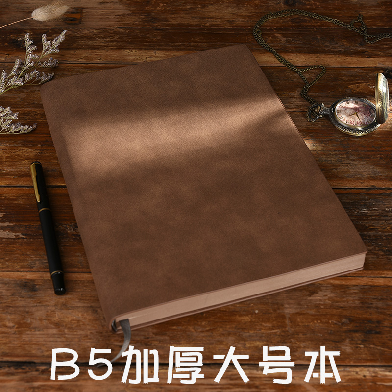 sfeng Shunfeng simple B5 large soft leather ultra-thick notebook sub-business office work literature and art exquisite custom thickened LOGO college graduate school record NOTEPAD diary
