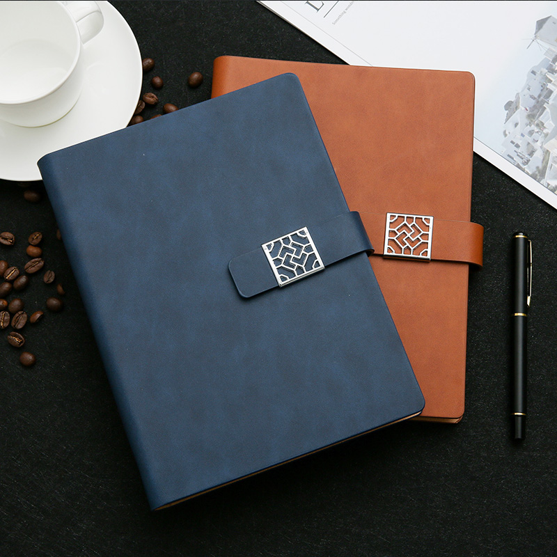 Business Album Notebook thickens stationery simple retro office work notepad college student learning leather A5 diary can customize LOGO meeting gift box set leather record book