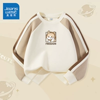 【Одиночный кусок весенней и осенней толстовки сплайсинга】 Abricot/J Corgi Top K