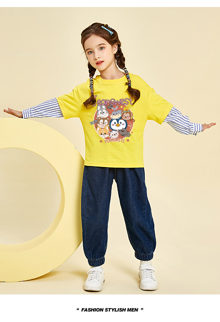 Осенние детские штаны, флисовые весенние спортивные джинсы, детская одежда jeanswest jnr./真维斯童装 