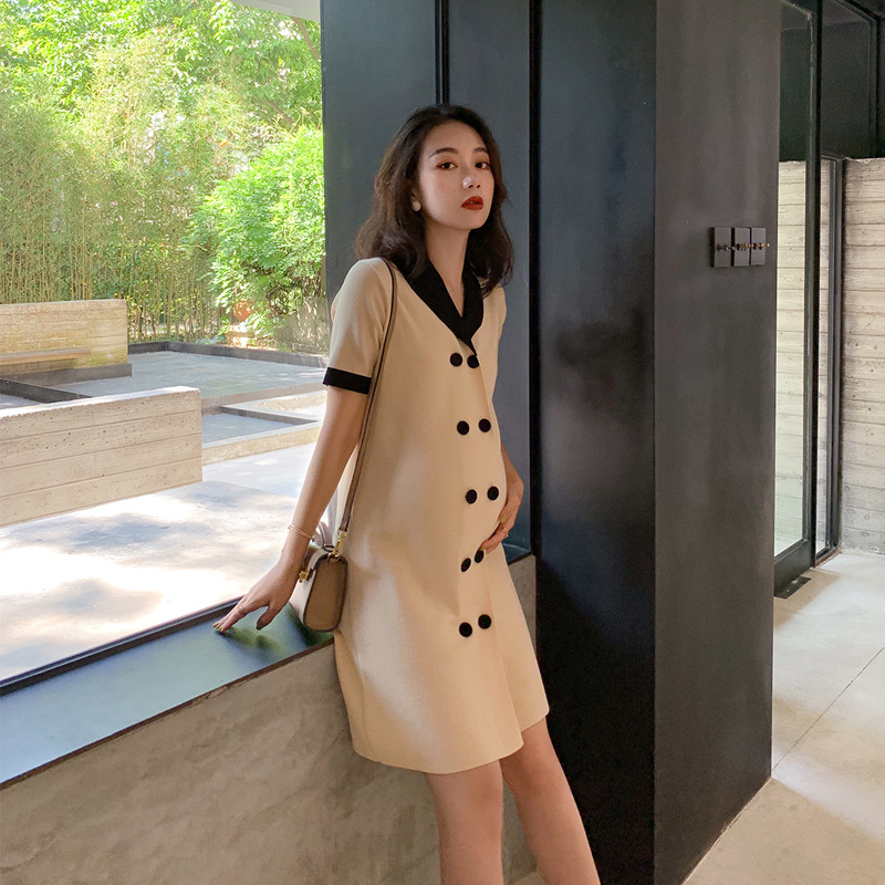 Pregnancy Woman Dress Summer Spicy Mother Thin fashion Fashionable Foreign Pie less sweet and less Pregnant Woman Summer Foreign Dress