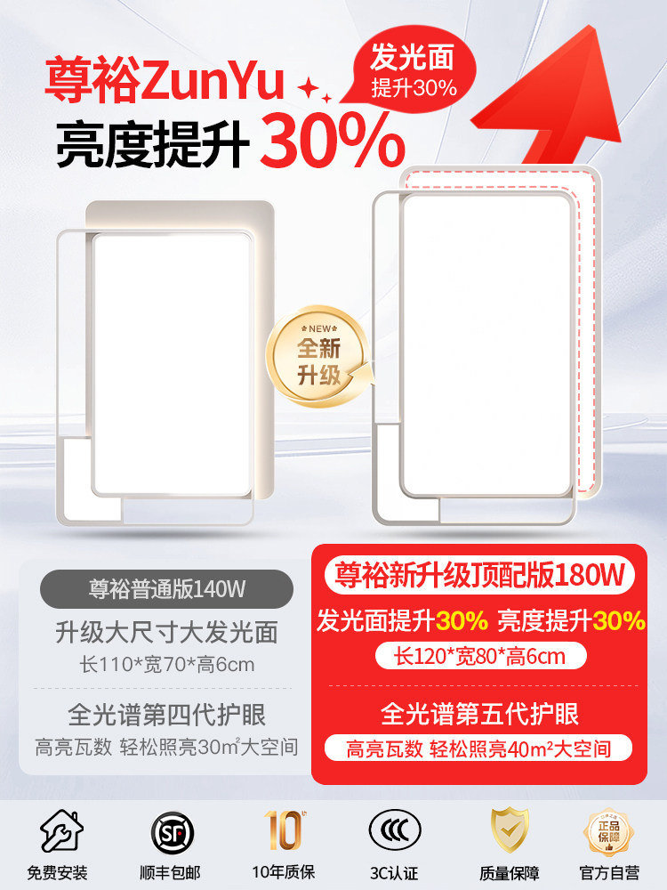 Living Room Main Light Atmospheric 2025 New Eye Protection Ceiling Light Modern Simple Zhongshan Lighting Whole House Package Combination