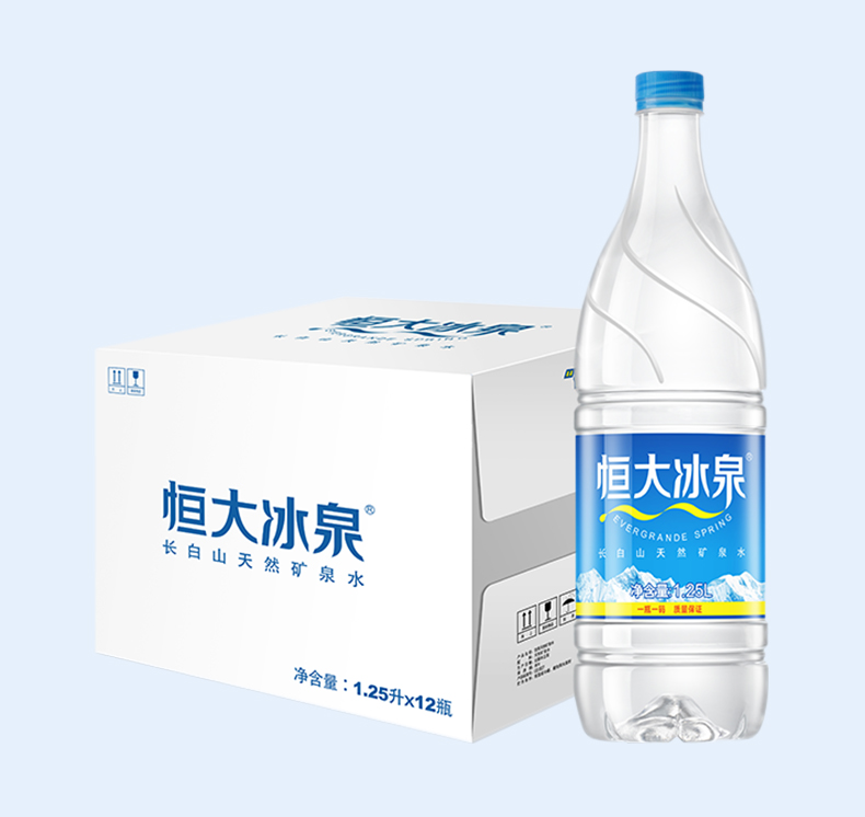 恒大冰泉 长白山天然弱碱性矿泉水 1.25L*12瓶 图8