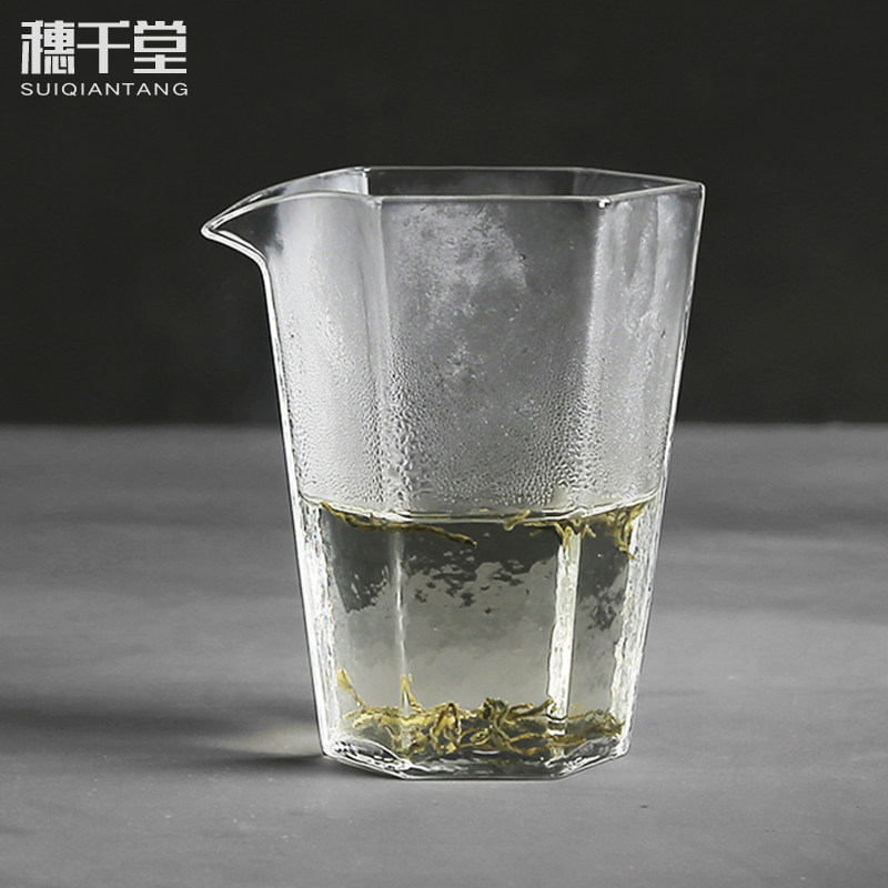 Spike one thousand Church Day Style Hand Hammer Print Justice Cup Heat Resistant Glass Male Cup Thickened Hexagonal Cup Teaters Accessories