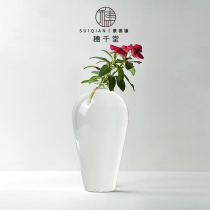 Suqiendang Japanese Zen home Bureau living room transparent flower vase thickened glass vase Water bottle high shoulder plum bottle decoration