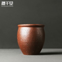 Suqiantang Japanese handmade coarse pottery tea washing Kung Fu tea set Tea washing small waste water slag bucket Tea urn accessories spare parts