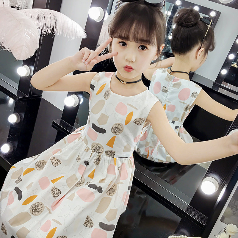 Girl Foreign Dress 2022 Summer Dress New Children Pure Cotton Dresses Foreign Palate Princess Dresses Girl Cotton Fabric Skirt