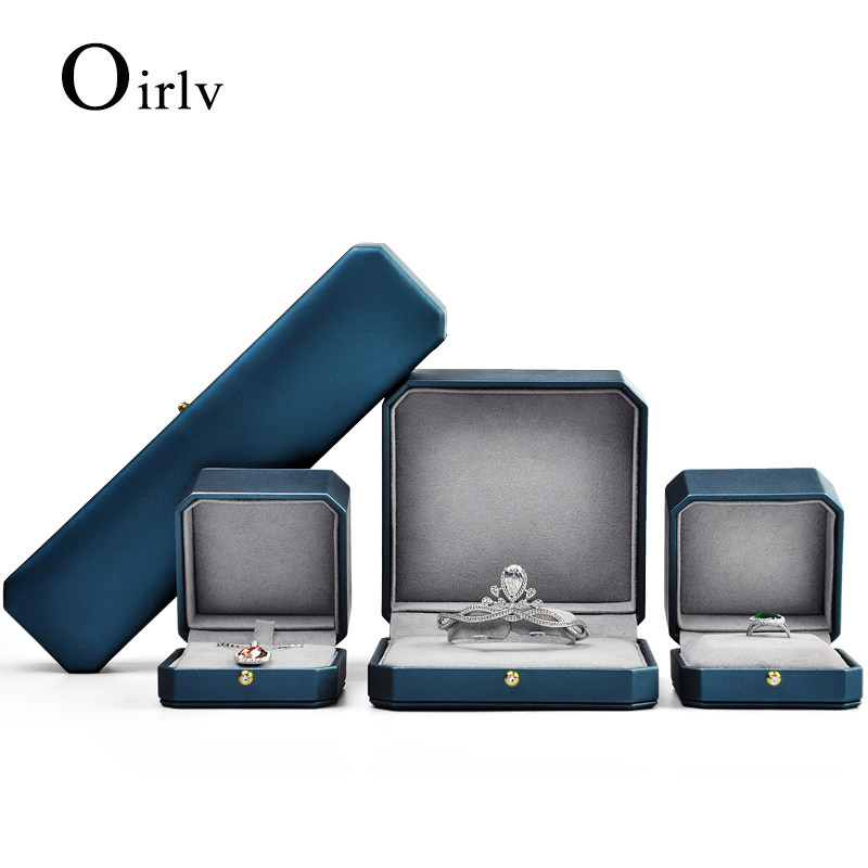 Doboni new high-end jewelry packaging box diamond ring necklace bracelet gift box series blue
