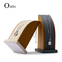 Dao Baoni new simple solid wood necklace display rack curved two-piece jewelry jewelry display props
