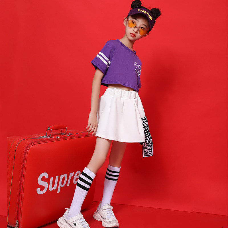 Children's hip-hop performance training clothes June 1 children's trendy clothes girls hip-hop hiphop performance clothes jazz dance suits