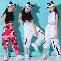 New summer hip-hop girls hip-hop suit Korean version of the navel top childrens jazz dance performance practice clothing