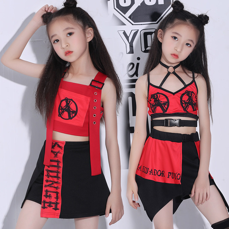 Children's jazz dance performance clothing girls hip-hop hiphop hip-hop suit cropped top fashion new trend