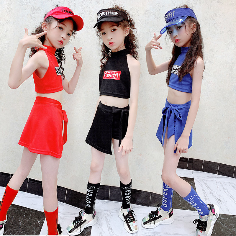 June 1 children's performance costume toddler girls hip hop catwalk jazz dance cheerleading team costume cheerleading performance costume tide