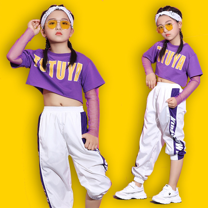 Children's Day hip-hop set Korean version of girls jazz dance costume toddler trend hip hop hip hop performance costume navel