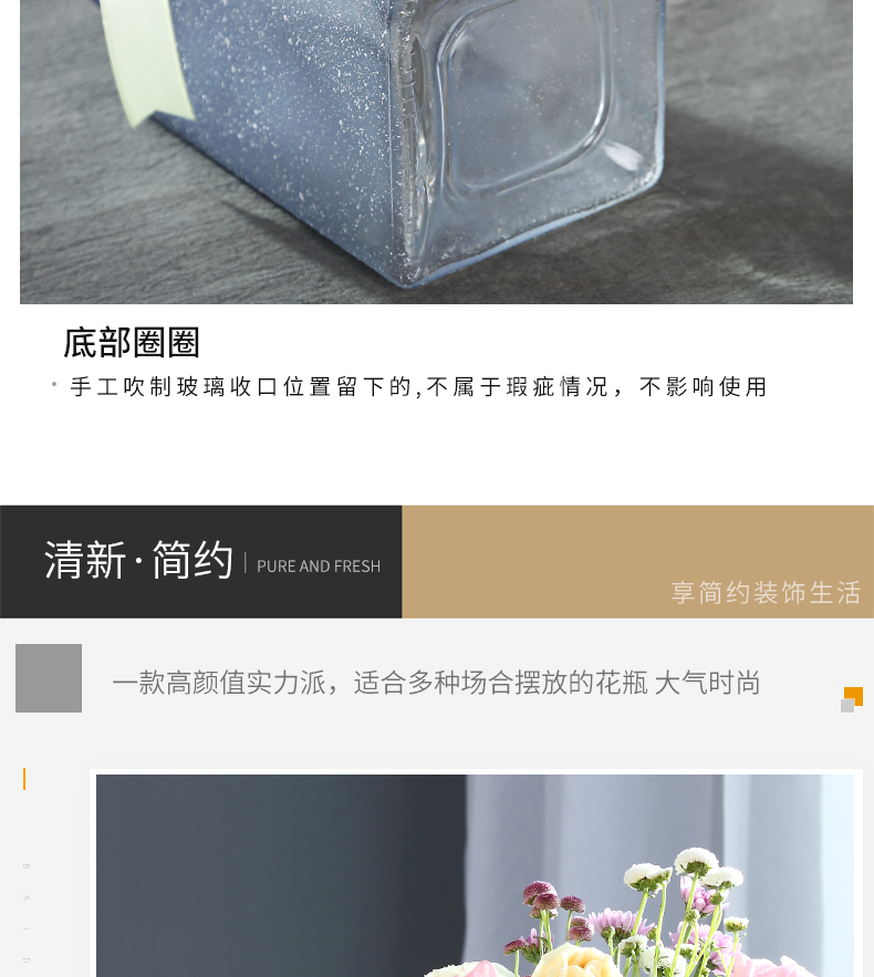 Bình thủy tinh sáng tạo châu Âu mờ màu trong nhà cắm hoa trang trí phòng khách hoa khô hoa thủy canh - Vase / Bồn hoa & Kệ bình cắm hoa thủy tinh