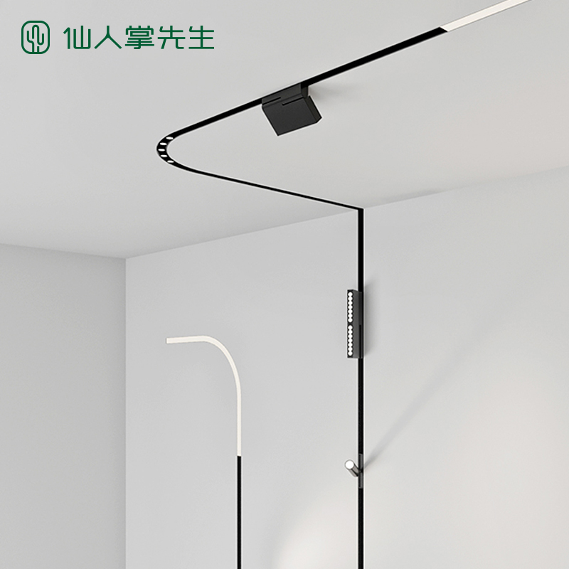 Mr. Cactus's arched magnetic attraction track lamp embedded concealed no main light floodlight slide rail Ming-mounted spotlight