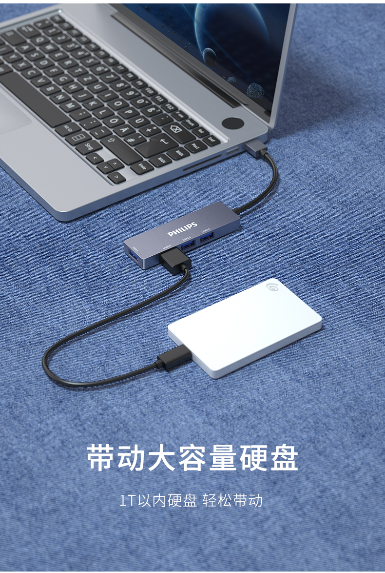 Mở rộng bộ chia USB của Philips mở rộng đa giao diện máy tính xách tay 3.0 - USB Aaccessories cáp sạc usb