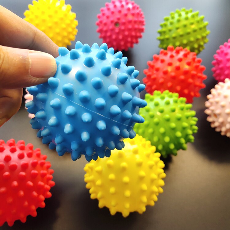 Massage ball 3 inch thorn ball touch bumpy hand catch ball baby toy inflatable newborn mini training 3-6 months
