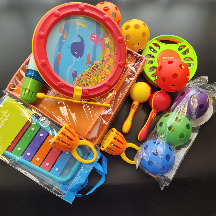 Campbell early education musical instrument Orff musical instrument tambourine sand hammer wave drum baby hand holding baby birthday gift