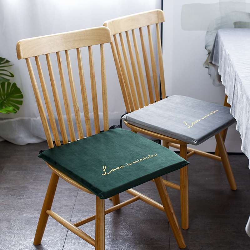 Nordic Four Seasons General Velvet Embroidery Mat Simple Strap Anti-Sliding and Thick Chair Mat