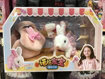 Nora Darling Fun Little Rabbit Cute Rabbit Electric Toy Emulation White Rabbit Handbag Containing a Home Toy