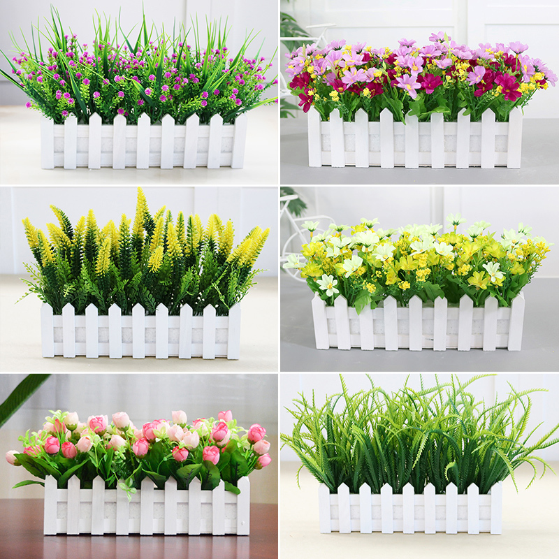 Artificial Plant Fence, Fake Flowers and Plants, Plastic Flower Arrangement, Fence Silk Floral Set, Decorations, Living Room Home Furnishings