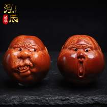 Brazilian large olive core carving hand-carved large seed short round fat man various childlike handball Buddha head olive beard pendant