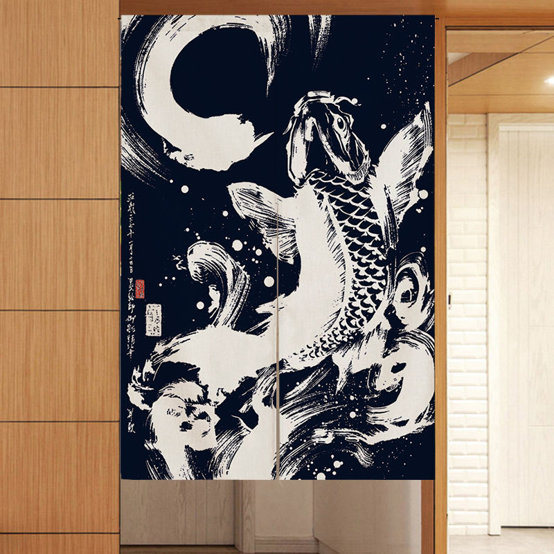 Japanese-Style Door Curtain Kitchen Partition Half Curtain Wardrobe Bedroom Bathroom Cotton Linen Blocking Home Fabric Curtain No Drilling Required Japanese-Style Door Curtain Kitchen Partition Half Curtain Wardrobe Bedroom Bathroom Cotton Linen Blocking Home Fabric Curtain No Drilling Required