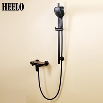 Black copper shower shower set hot and cold bath bathroom European Wall home bathtub faucet