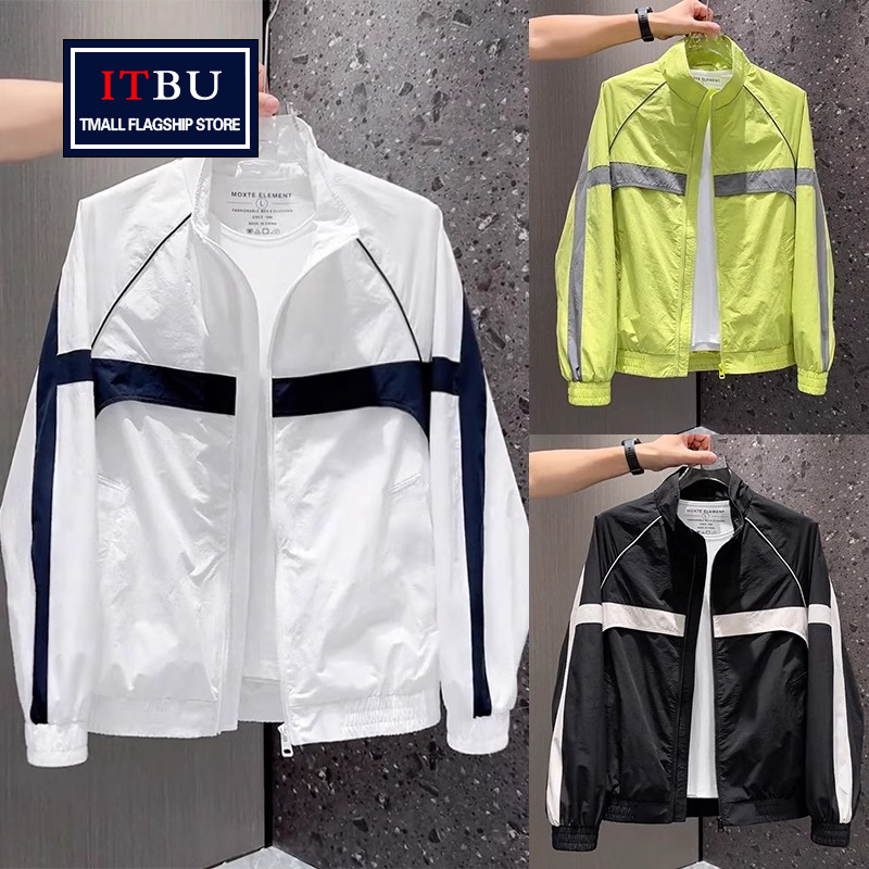 High-End Color-Blocked Jacket for Men 2026 New Spring Wear Top Men's Stand-Up Collar Jacket Men's Sun Protection Clothing