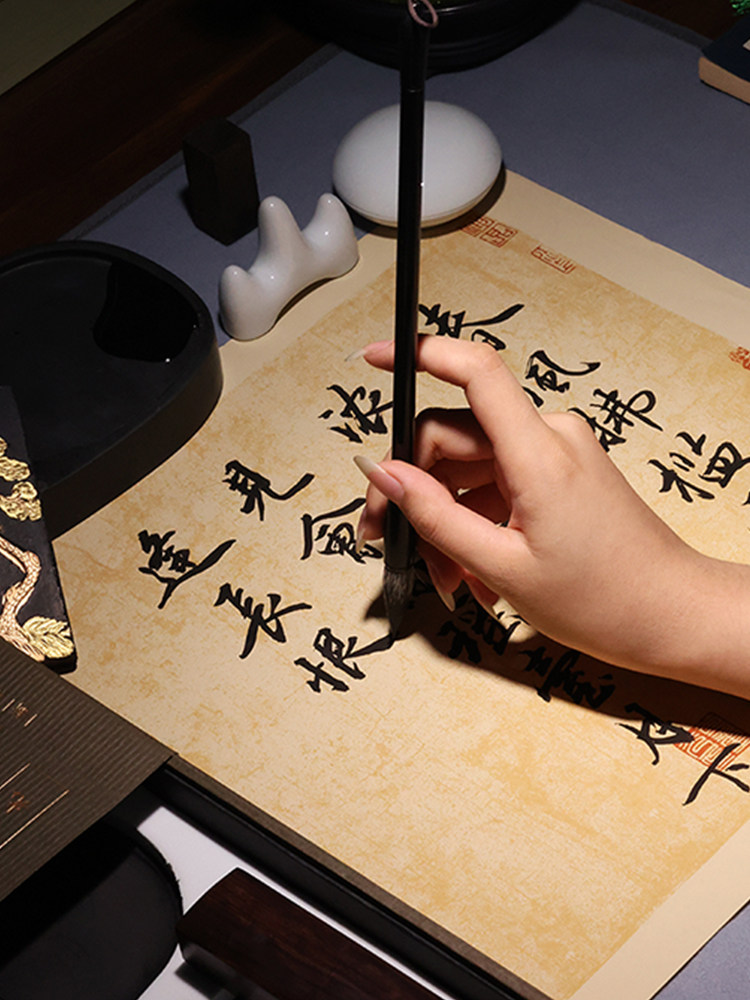 Four Treasures of the Study Set: Pen, Ink, Paper, and Inkstone - Complete Set with Professional Grade Brush, Paperweight, Inkstone, and Pen Holder for Adult Calligraphy Practice, High-End Chinese Painting Premium Gift Box for Adults, Gift for Gifting