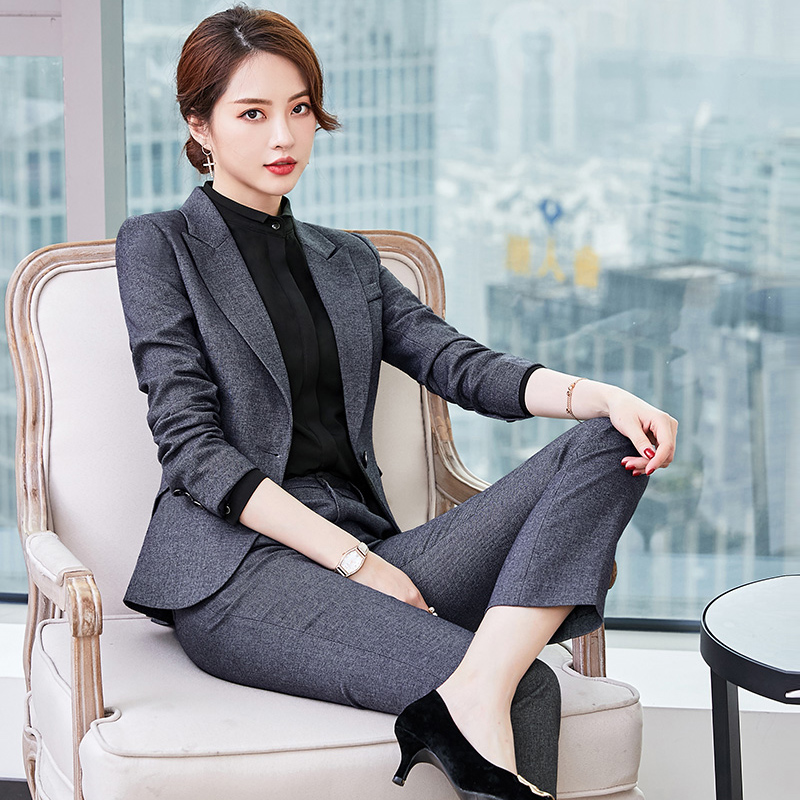 High-end professional suit women's fashion temperament commuter jewelry store suit ol sales department workwear premium sense suit