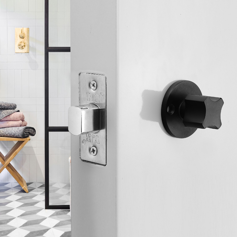 Invisible door lock Background door lock Single-sided dark lock Pipe well lock Concealed hidden American bolt Black door lock handle