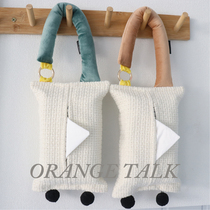 ins Nordic creative home fabric tissue box hanging living room bedroom bedside bathroom cream style tissue bag