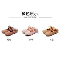 Soft-soled practice shoes for adult womens ballet art exams lace-free body shoes fully elastic cloth student dance shoes