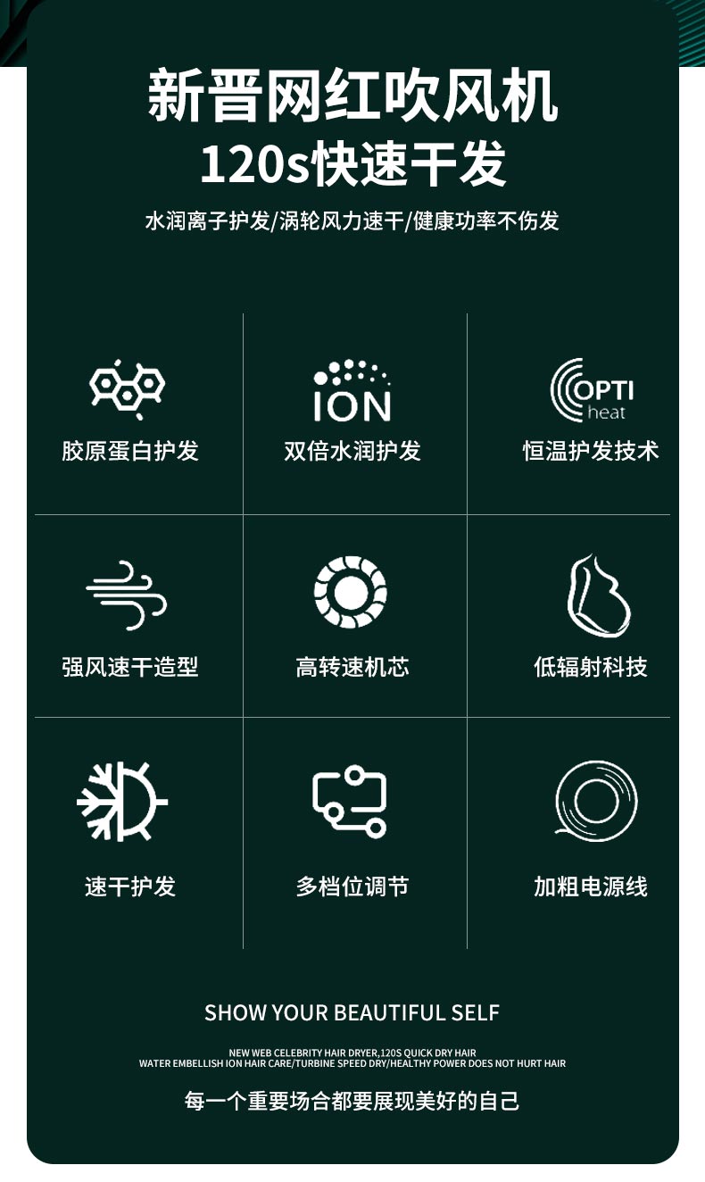 静音 家用大功率负离子吹风机 图2
