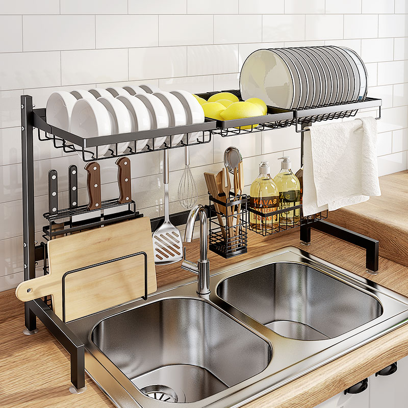 Kitchen Shelve Table Noodle Bowl rack Dish Rack Multifunction Sink Drain Rack Containing Chopping knife Chopstick Containing shelf