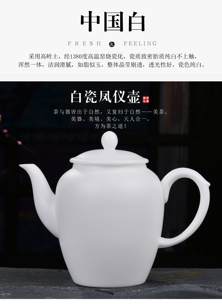 Xu ink checking ceramic tea set kung fu biscuit firing porcelain teapot jade porcelain teapot single pot of household contracted