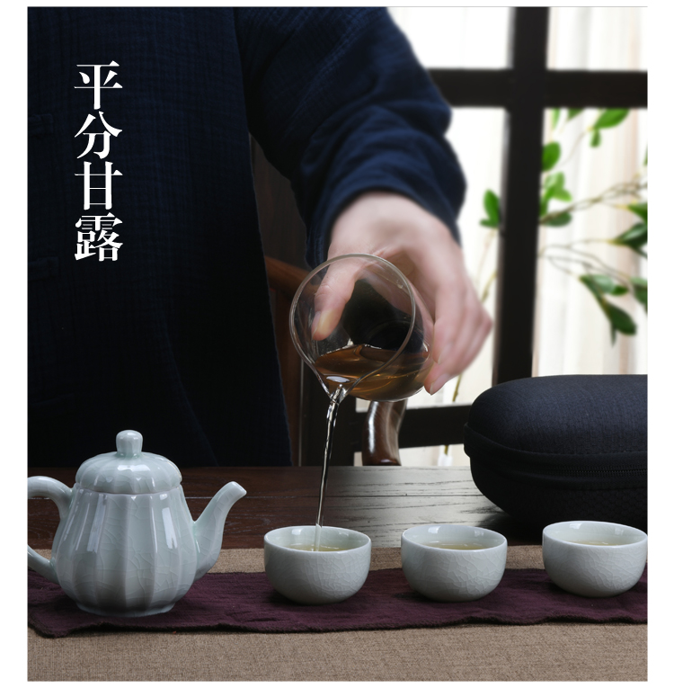 Open the slice of ink your up travel kung fu tea set household contracted portable is suing the mini glass a pot of three cups