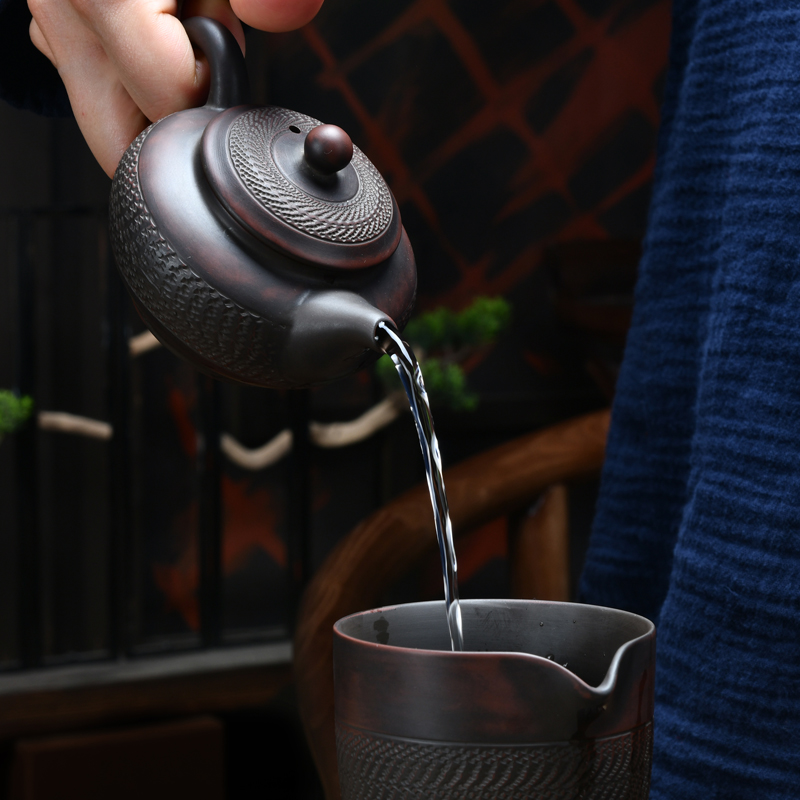 Xu ink to build water purple pottery teapot teacup kung fu tea set household manual single pot of restoring ancient ways is simple little teapot