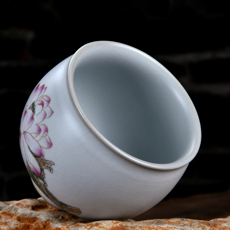 Xu ink your up hand - made sample tea cup dehua ceramic manually single CPU master kung fu tea cup flowers open for
