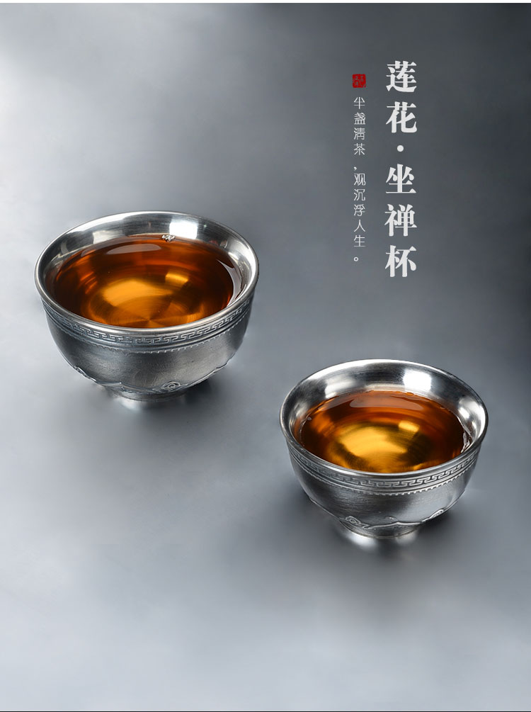 Xu ink product iron bowl single cup sample tea cup silver cup kung fu masters cup individual cup of hot tea cups