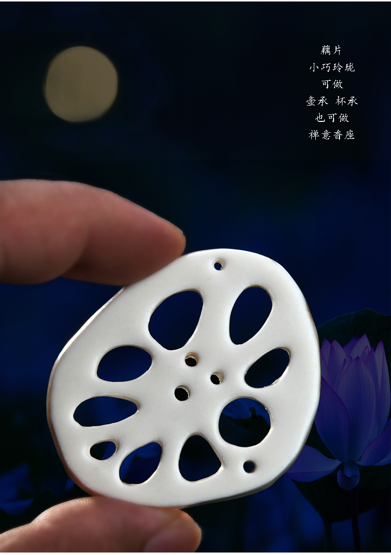 Xu ink checking ceramic bearing cup mat of lotus leaf tea pot pot sandalwood fragrance multi - functioned dry tea tray
