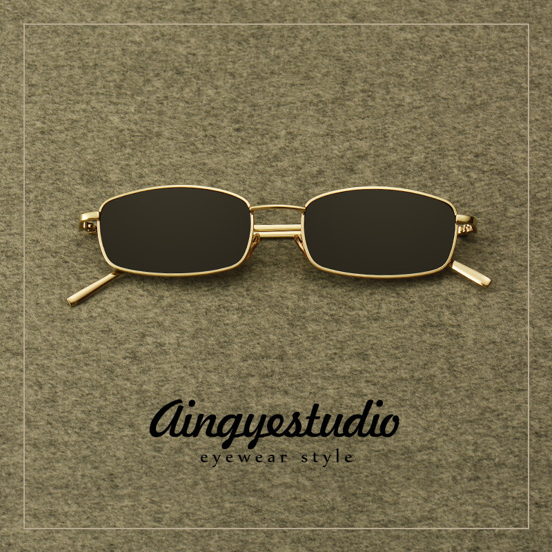 Pan Niangのレトロサングラスメンズトレンディ偏光サングラスドライビング人気小型フレームスクエアメガネレディース