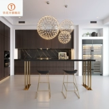 Светлый роскошный бар и стул Комбинированные домохозяйственные перегородки с твердым древесином молоко