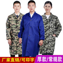  Front buckle apron clothes for men and women fashion household kitchen dust-proof and anti-fouling coveralls overalls long-sleeved long wear-resistant